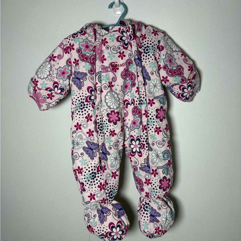 Gustin Kids One Piece - Pink and Purple Floral snowsuit